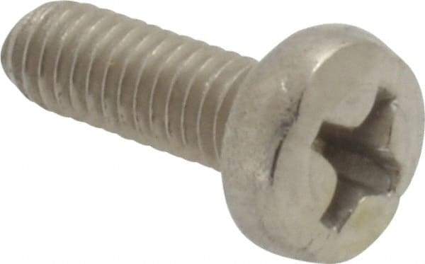 Value Collection - M3.5x0.60 Metric Coarse, 10mm Length Under Head Phillips Drive Machine Screw - Pan Head, Grade 18-8 & A2 Stainless Steel, Uncoated, Without Washer - Industrial Tool & Supply