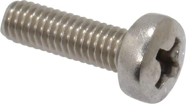 Value Collection - M3.5x0.60 Metric Coarse, 12mm Length Under Head Phillips Drive Machine Screw - Pan Head, Grade 18-8 & A2 Stainless Steel, Uncoated, Without Washer - Industrial Tool & Supply