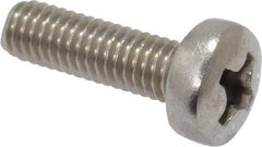 Value Collection - M3.5x0.60 Metric Coarse, 12mm Length Under Head Phillips Drive Machine Screw - Pan Head, Grade 18-8 & A2 Stainless Steel, Uncoated, Without Washer - Industrial Tool & Supply