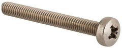 Value Collection - M4x0.70 Metric Coarse, 35mm Length Under Head Phillips Drive Machine Screw - Pan Head, Grade 18-8 & A2 Stainless Steel, Uncoated, Without Washer - Industrial Tool & Supply