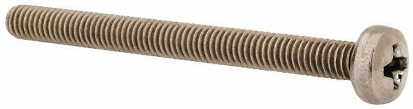 Value Collection - M4x0.70 Metric Coarse, 45mm Length Under Head Phillips Drive Machine Screw - Pan Head, Grade 18-8 & A2 Stainless Steel, Uncoated, Without Washer - Industrial Tool & Supply