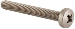 Value Collection - M5x0.80 Metric Coarse, 40mm Length Under Head Phillips Drive Machine Screw - Pan Head, Grade 18-8 & A2 Stainless Steel, Uncoated, Without Washer - Industrial Tool & Supply