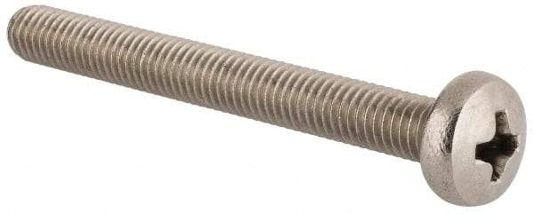 Value Collection - M5x0.80 Metric Coarse, 45mm Length Under Head Phillips Drive Machine Screw - Pan Head, Grade 18-8 & A2 Stainless Steel, Uncoated, Without Washer - Industrial Tool & Supply