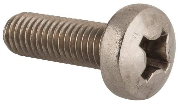 Value Collection - M8x1.25 Metric Coarse, 25mm Length Under Head Phillips Drive Machine Screw - Pan Head, Grade 18-8 & A2 Stainless Steel, Uncoated, Without Washer - Industrial Tool & Supply