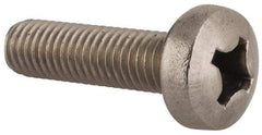 Value Collection - M8x1.25 Metric Coarse, 30mm Length Under Head Phillips Drive Machine Screw - Pan Head, Grade 18-8 & A2 Stainless Steel, Uncoated, Without Washer - Industrial Tool & Supply