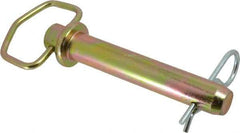 Made in USA - 1" Pin Diam, 5-3/4" Long, Zinc Plated Steel Pull Ring Hitch Pin - 4-3/4" Usable Length - Industrial Tool & Supply