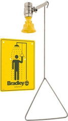 Bradley - Plumbed Drench Showers Mount: Vertical Shower Head Material: Plastic - Industrial Tool & Supply
