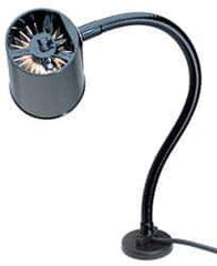 Made in USA - 18 Inch, Gooseneck, Magnetic Mounted, Incandescent, Black, General Purpose Task Light - 100 Watt, 120 Volt, Nonmagnifying - Industrial Tool & Supply