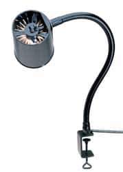 Made in USA - 18 Inch, Gooseneck, Clamp on, Incandescent, Black, General Purpose Task Light - 100 Watt, 120 Volt, Nonmagnifying - Industrial Tool & Supply