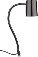 Made in USA - 24 Inch, Gooseneck, Coupler Mounted, Halogen & Incandescent, Black, General Purpose Task Light - 100 Watt, 120 Volt, Nonmagnifying - Industrial Tool & Supply