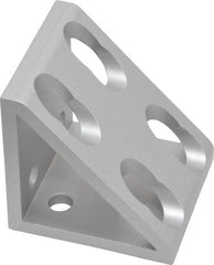 80/20 Inc. - 1-7/8" Wide, 2" High, Open Shelving 8 Hole Inside Corner Gusset - Aluminum, 2" Deep, Use with Series 10 & Bolt Kit 3393 - Industrial Tool & Supply
