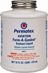 Permatex - 16 oz Aviation Gasket Sealant - -65 to 400°F, Dark Brown, Comes in Brush Top Can - Industrial Tool & Supply