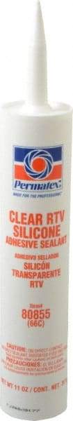 Permatex - 11 oz Cartridge Clear RTV Silicone Joint Sealant - -75 to 400°F Operating Temp, 24 hr Full Cure Time - Industrial Tool & Supply