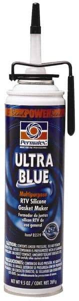 Permatex - 9-1/2 oz Gasket Maker - -65 to 500°F, Blue, Comes in PowerBead Pressurized Can - Industrial Tool & Supply