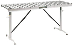 HTC - 66 Inch Long x 43-1/2 Inch High Portable Folding Conveyor - 500 Lbs. Limit, with 17 and 24 Inch Wide Rollers - Industrial Tool & Supply
