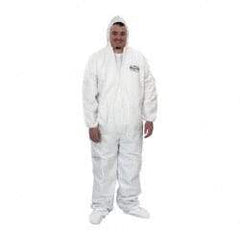 KleenGuard - Size XL Film Laminate Chemical Resistant Coveralls - White, Zipper Closure, Open Cuffs, Open Ankles - Industrial Tool & Supply
