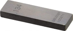 Mitutoyo - 0.134" Rectangular Steel Gage Block - Accuracy Grade 0, Includes Certificate of Inspection - Industrial Tool & Supply