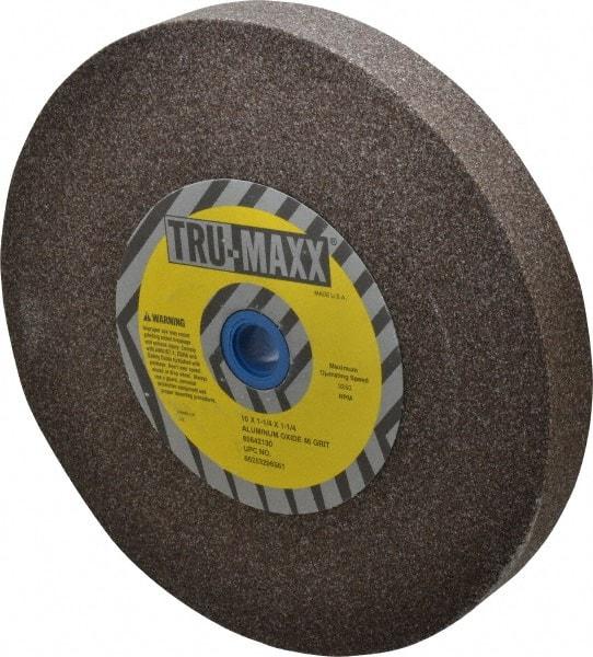 Tru-Maxx - 46 Grit Aluminum Oxide Bench & Pedestal Grinding Wheel - 10" Diam x 1-1/4" Hole x 1-1/4" Thick, 3250 Max RPM, P Hardness, Coarse Grade , Vitrified Bond - Industrial Tool & Supply