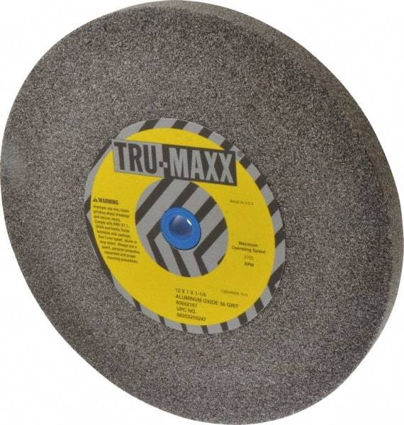 Tru-Maxx - 36 Grit Aluminum Oxide Bench & Pedestal Grinding Wheel - 12" Diam x 1-1/4" Hole x 1" Thick, 2705 Max RPM, P Hardness, Very Coarse Grade , Vitrified Bond - Industrial Tool & Supply