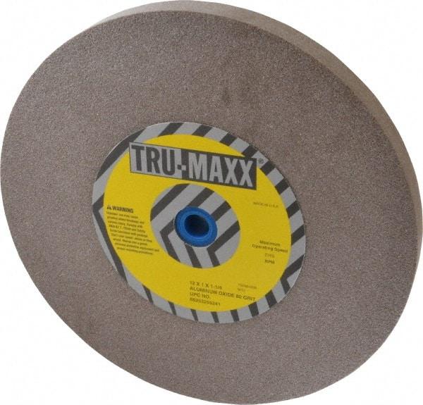 Tru-Maxx - 80 Grit Aluminum Oxide Bench & Pedestal Grinding Wheel - 12" Diam x 1-1/4" Hole x 1" Thick, 2705 Max RPM, P Hardness, Medium Grade , Vitrified Bond - Industrial Tool & Supply