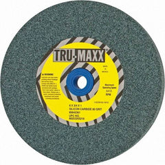 Tru-Maxx - 80 Grit Silicon Carbide Bench & Pedestal Grinding Wheel - 6" Diam x 1" Hole x 3/4" Thick, 5410 Max RPM, K Hardness, Medium Grade , Vitrified Bond - Industrial Tool & Supply