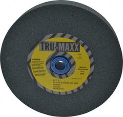 Tru-Maxx - 120 Grit Silicon Carbide Bench & Pedestal Grinding Wheel - 6" Diam x 1" Hole x 1" Thick, 5410 Max RPM, K Hardness, Fine Grade , Vitrified Bond - Industrial Tool & Supply