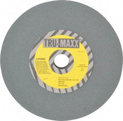 Tru-Maxx - 120 Grit Silicon Carbide Bench & Pedestal Grinding Wheel - 10" Diam x 1-1/4" Hole x 1" Thick, 3250 Max RPM, K Hardness, Fine Grade , Vitrified Bond - Industrial Tool & Supply
