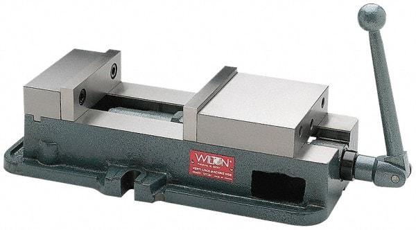 Wilton - 5" Jaw Width, 4-1/2" Jaw Opening Capacity, Horizontal Stationary Machine Vise - Manual Operation, 1 Station, 16-3/4" Long x 4.7" High x 1-3/4" Deep, 5" Jaw Height, 85,000 psi Max Clamp Force, Ductile Alloy - Industrial Tool & Supply