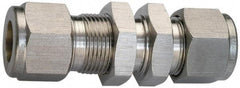 Ham-Let - 1/2" OD, Grade 316Stainless Steel Bulkhead Union - Comp x Comp Ends - Industrial Tool & Supply