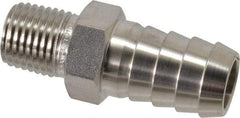 Ham-Let - 1/2 x 1/4" Grade 316 Stainless Steel Pipe Hose Connector - Barb x MNPT End Connections, 7,500 psi - Industrial Tool & Supply