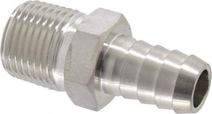 Ham-Let - 1/2" Grade 316 Stainless Steel Pipe Hose Connector - Barb x MNPT End Connections, 7,200 psi - Industrial Tool & Supply