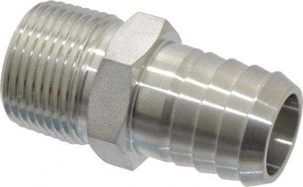 Ham-Let - 3/4" Grade 316 Stainless Steel Pipe Hose Connector - Barb x MNPT End Connections, 6,800 psi - Industrial Tool & Supply