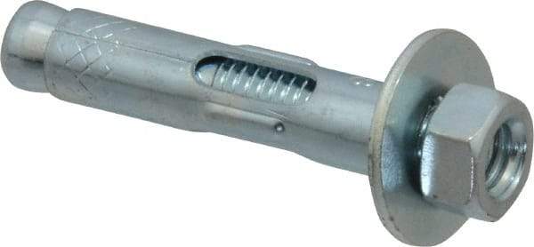 Red Head - 3/8" Diam, 3/8" Drill, 1-7/8" OAL, 2-3/4" Min Embedment Sleeve Concrete Anchor - Steel, Zinc-Plated Finish, Hex Nut Head, Hex Drive - Industrial Tool & Supply