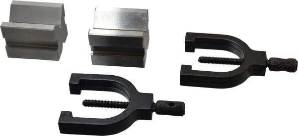 SPI - 7/16 to 13/16" Capacity, 90° Angle, Hardened Steel V-Block - 1-19/32" Long x 1-1/4" Wide x 1-1/4" High, Sold as 2 Block Set - Industrial Tool & Supply