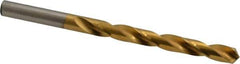Hertel - 19/64" 118° High Speed Steel Jobber Drill - TiN Finish, Right Hand Cut, Spiral Flute, Straight Shank, 4-3/8" OAL, Standard Point - Industrial Tool & Supply