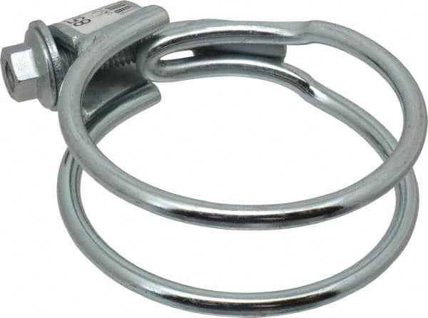 Made in USA - 1-1/8" Wide, Steel Wire Clamp for Tube & Hose - Industrial Tool & Supply