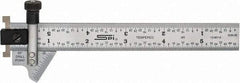 SPI - 6 Inch Long x 3/4 Wide Blade, 118° Bevel Angle, Steel Ruler Drill Point Gage - 1/8 Inch Ruler Graduation, Removable Ruler Hook - Industrial Tool & Supply