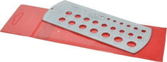 SPI - 1/16 Inch to 1/2 Inch Hole Size Drill Gage - 6 Inch Long, 2-1/2 Inch Wide, 29 Holes - Industrial Tool & Supply