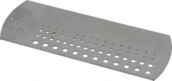 SPI - #60 Wire to #1 Wire Hole Size Drill Gage - 6 Inch Long, 2-1/2 Inch Wide, 60 Holes - Industrial Tool & Supply