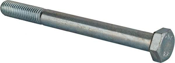 Value Collection - M12x1.75mm Metric Coarse, 130mm Length Under Head Hex Head Cap Screw - Partially Threaded, Grade 8.8 Steel, Zinc-Plated Finish, 19mm Hex - Industrial Tool & Supply