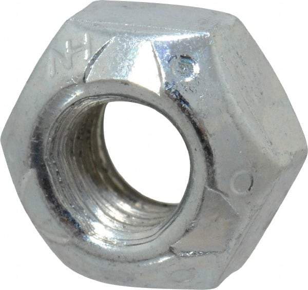 Value Collection - 1/4-28 UNF Grade C Hex Lock Nut with Distorted Thread - 7/16" Width Across Flats, Cadmium Clear-Plated Finish - Industrial Tool & Supply