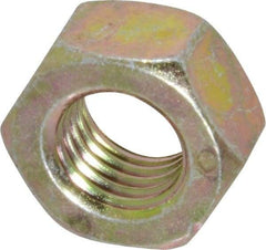 Value Collection - 5/16-24 UNF Steel Right Hand Hex Nut - 1/2" Across Flats, 17/64" High, Zinc Yellow Dichromate Finish - Industrial Tool & Supply