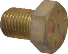Value Collection - 3/8-24 UNF, 1/2" Length Under Head Hex Head Cap Screw - Fully Threaded, Grade 8 Alloy Steel, Zinc Yellow Dichromate Finish, 9/16" Hex - Industrial Tool & Supply
