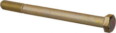 Made in USA - 1/2-20 UNF, 6" Length Under Head Hex Head Cap Screw - Partially Threaded, Grade 8 Alloy Steel, Zinc Yellow Dichromate Finish, 3/4" Hex - Industrial Tool & Supply