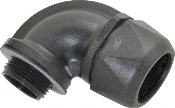 Murrplastik - 1" Trade, Nylon Compression Angled Liquidtight Conduit Connector - Noninsulated - Industrial Tool & Supply