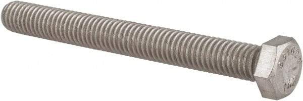 Value Collection - 3/8-16 UNC, 3-1/2" Length Under Head Hex Head Cap Screw - Fully Threaded, Grade 316 Stainless Steel, Uncoated, 9/16" Hex - Industrial Tool & Supply