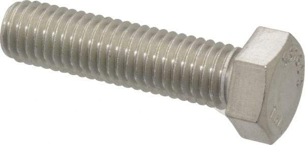 Value Collection - 1/2-13 UNC, 2" Length Under Head Hex Head Cap Screw - Fully Threaded, Grade 316 Stainless Steel, Uncoated, 3/4" Hex - Industrial Tool & Supply