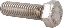 Value Collection - 3/8-16 UNC, 1-3/8" Length Under Head Hex Head Cap Screw - Partially Threaded, Grade 18-8 Stainless Steel, Uncoated, 9/16" Hex - Industrial Tool & Supply