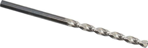 Guhring - 3.4mm 130° High Speed Steel Jobber Drill - Bright Finish, Right Hand Cut, Parabolic Flute, Straight Shank, 2-3/4" OAL, Standard Point - Industrial Tool & Supply