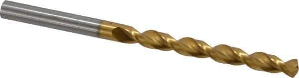 Guhring - #1 130° High Speed Steel Jobber Drill - TiN Finish, Right Hand Cut, Parabolic Flute, Straight Shank, 3-21/32" OAL, Standard Point - Industrial Tool & Supply